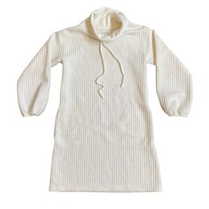 Max Studio Women's Waffle Knit Cowl Neck Casual Dress Ivory XS‎ - New